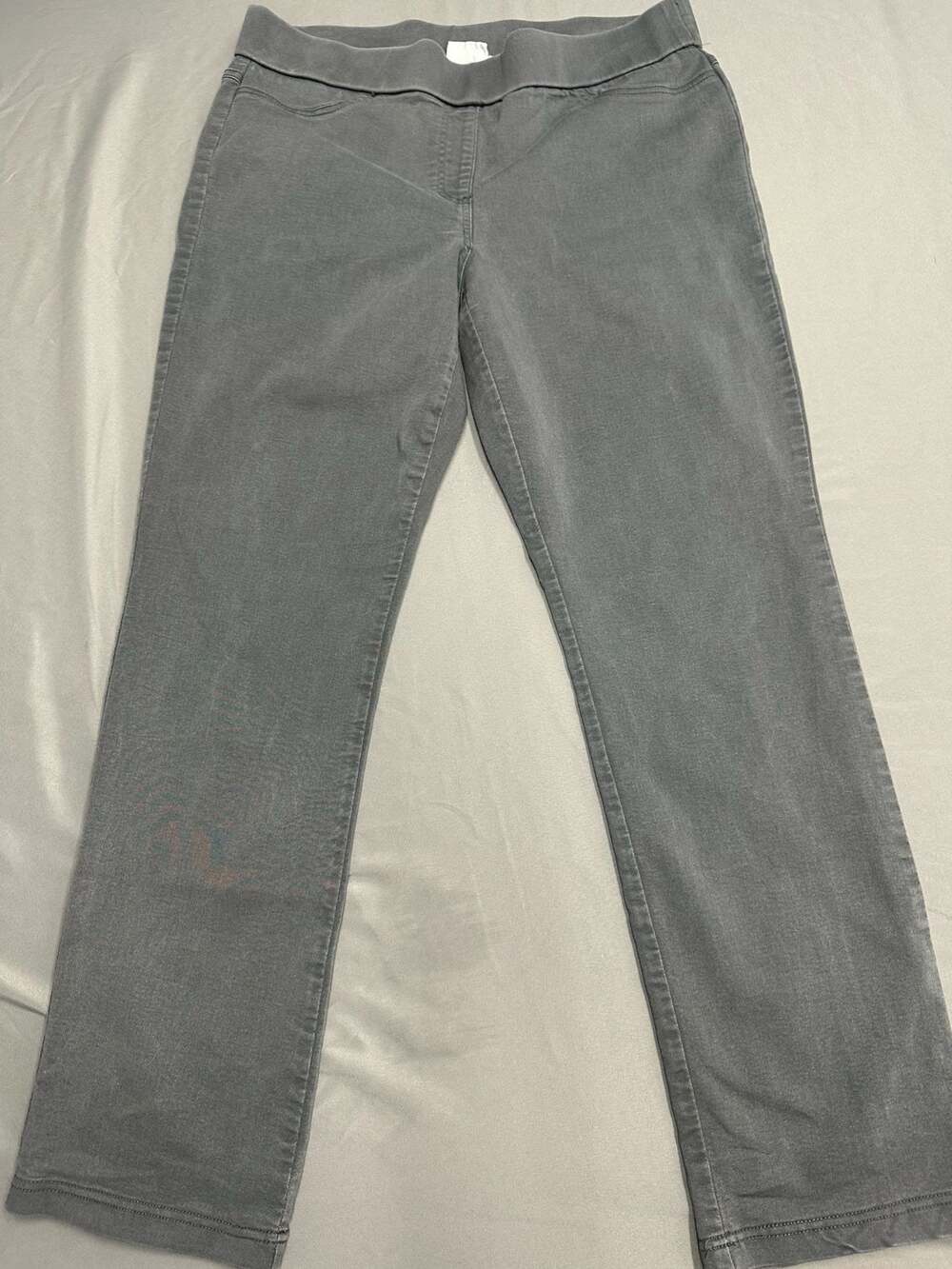 Kim Rogers Women's Gray Pull-On Straight Leg Pants Size 14